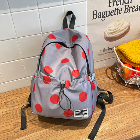 Sac à dos femme à pois imprimés multicolores, style décontracté 2