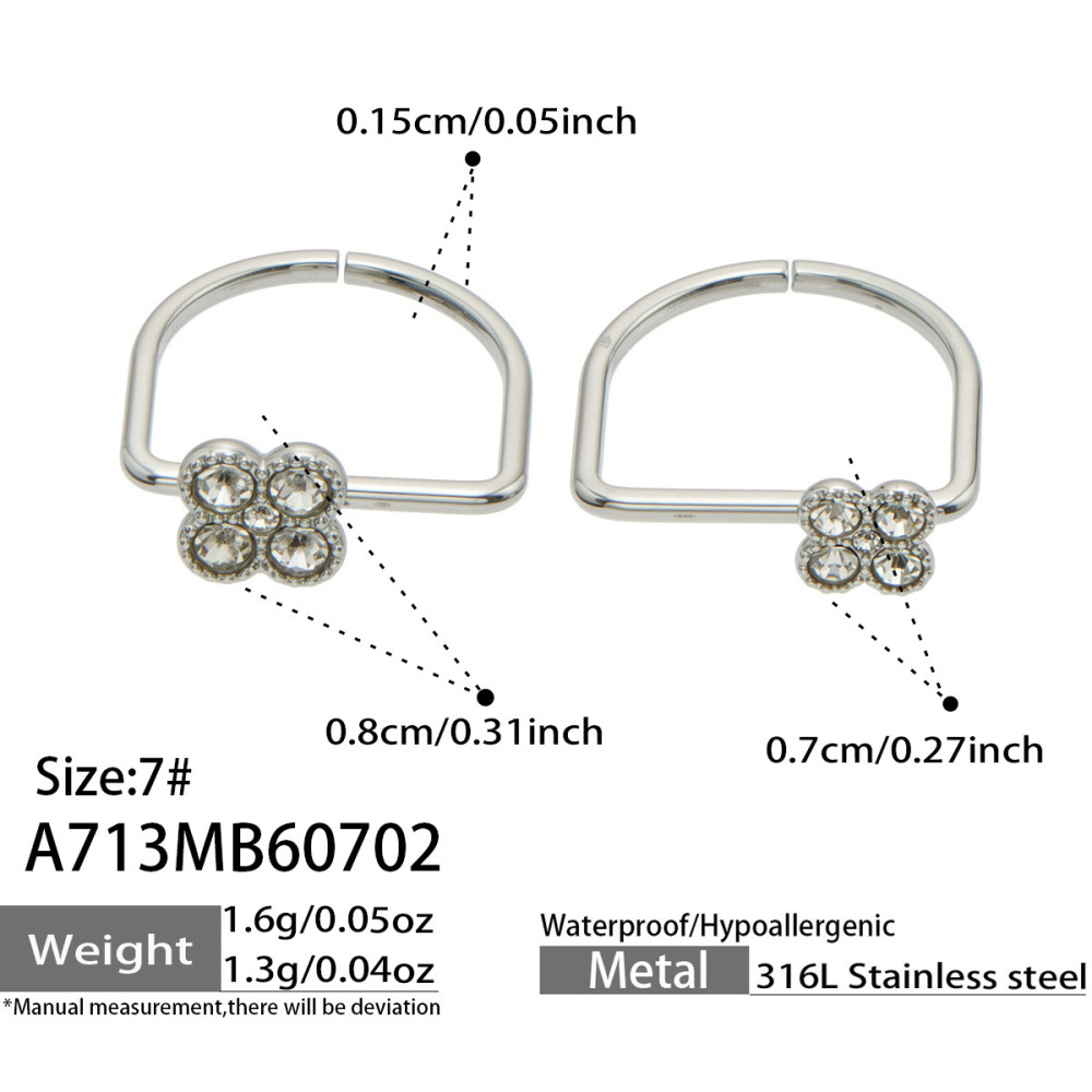 Ensembles De Bagues Romantiques Sweet Flower En Acier Inoxydable Étanche Couleur Or Et Zircon 