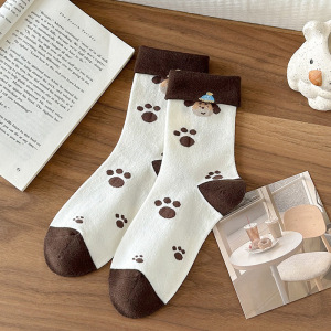 Chaussettes Mi-Mollet Pour Femmes, Légèrement Rebondissantes, Avec De Jolis Motifs D'Animaux. h5