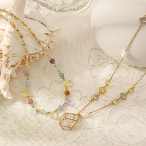 Ensembles De Colliers Pour Femmes En Pierre Naturelle Et Cristal En Forme De Goutte h5 Image4