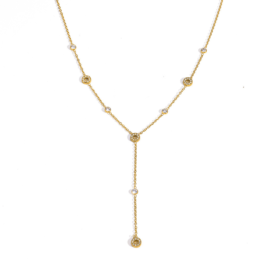 Colliers Pendentifs Pour Femmes, Collection Romantique, En Acier Inoxydable, Couleur Or, Forme Ronde Image4