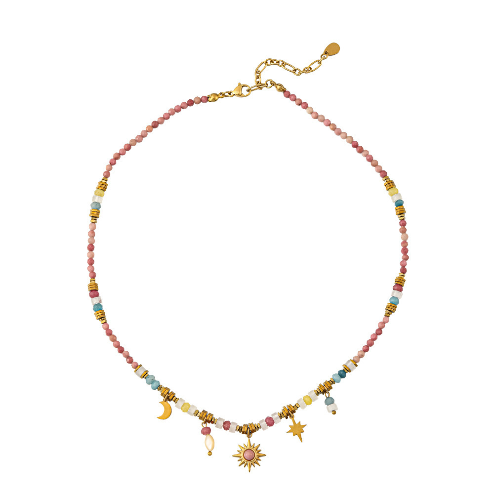 Colliers De Perles Rétro Soleil En Pierres Naturelles Pour Femmes, Collection Classique Image5