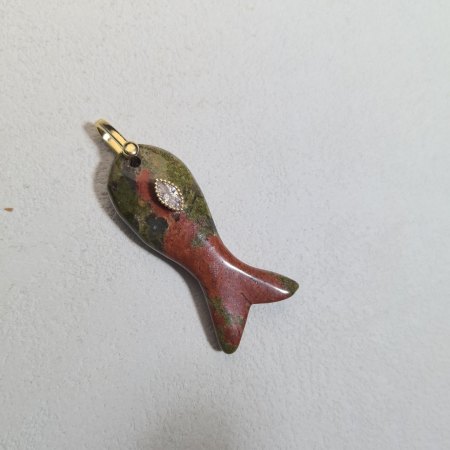 Pendentifs pour femmes en forme de poisson, pierres naturelles et cristal 2