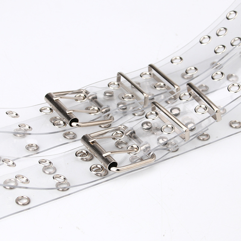 Ceinture Décorative En Pvc À Rivets, Couleur Unie, Style Hip-Pop/Rock, Série Simple h5Image3