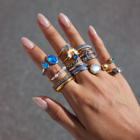 Bagues pour femmes de la série Luxueuse, au style rétro irrégulier, en acier inoxydable étanche, couleur or, serties de zircon. 2