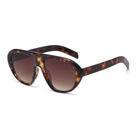 Lunettes de soleil unisexes Simple Series rétro couleur unie imprimé léopard dégradé