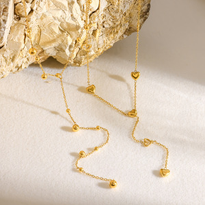 Colliers Pendentifs Romantiques Et Élégants En Forme De Cœur, Ajourés, En Acier Inoxydable Étanche, Couleur Or, Pour Femmes h5 Image2