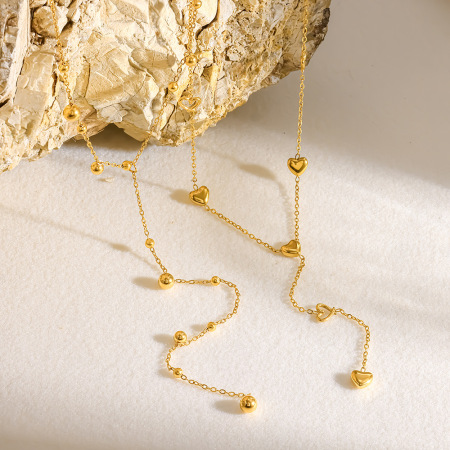 Colliers pendentifs romantiques et élégants en forme de cœur, ajourés, en acier inoxydable étanche, couleur or, pour femmes 2