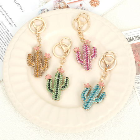 Porte-clés luxueux en alliage, strass et fleur naturelle unie, orné de fleurs naturelles. 2