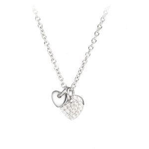 Colliers Pour Femmes En Argent Sterling 925 Plaqué Rhodium, Collection Simple Series Elegant Heart h5 Image4