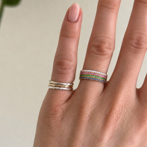 Bagues Minimalistes En Acier Inoxydable, Zircon Et Zircon, Collection Luxe Simple Circle h5 Image3