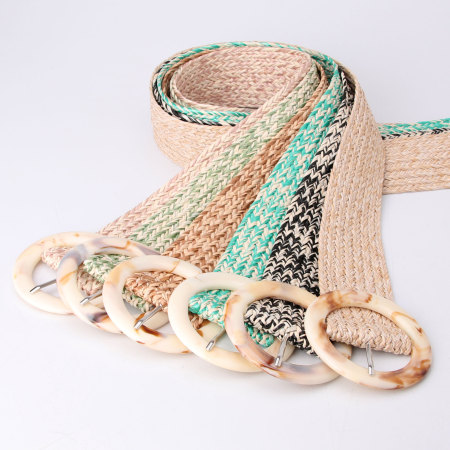 Ceinture tissée en PP, coloris uni dégradé, style bohème ethnique 2