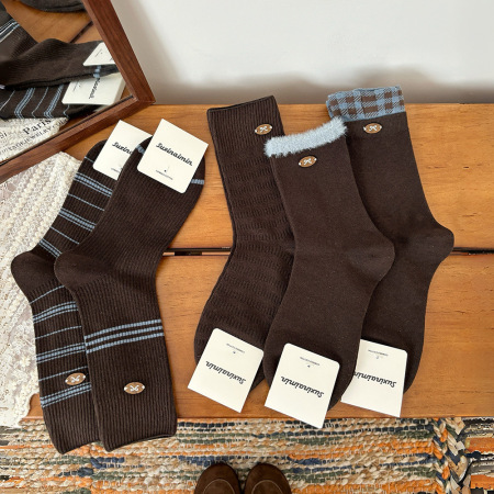 Chaussettes mi-mollet à rayures basiques Slight Bounce