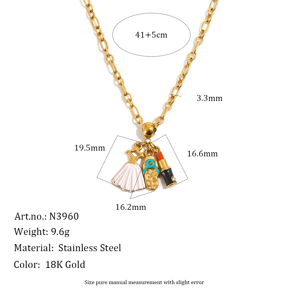 Colliers Pendentifs Pour Femmes, Collection Romantique, Motif Floral Quotidien, Forme Irrégulière, Acier Inoxydable, Couleur Or, Étanches 