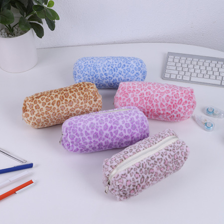 Pochettes à stylos Simple Series Retro en polyester uni à imprimé léopard