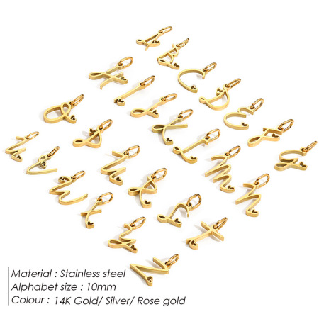 Pendentifs femme Simple Series DIY en acier inoxydable étanche couleur or 2