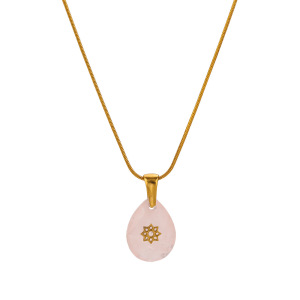 Colliers Pendentifs Pour Femmes En Acier Inoxydable Doré, Étanches, Avec Pierre Naturelle Et Collection Sweet Droplet De La Série Simple h5 Image5