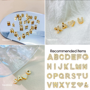 Pendentifs Pour Femmes En Acier Inoxydable Doré, Étanches, Avec Zircon Et Lettres, Collection Diy De Luxe h5 Image3