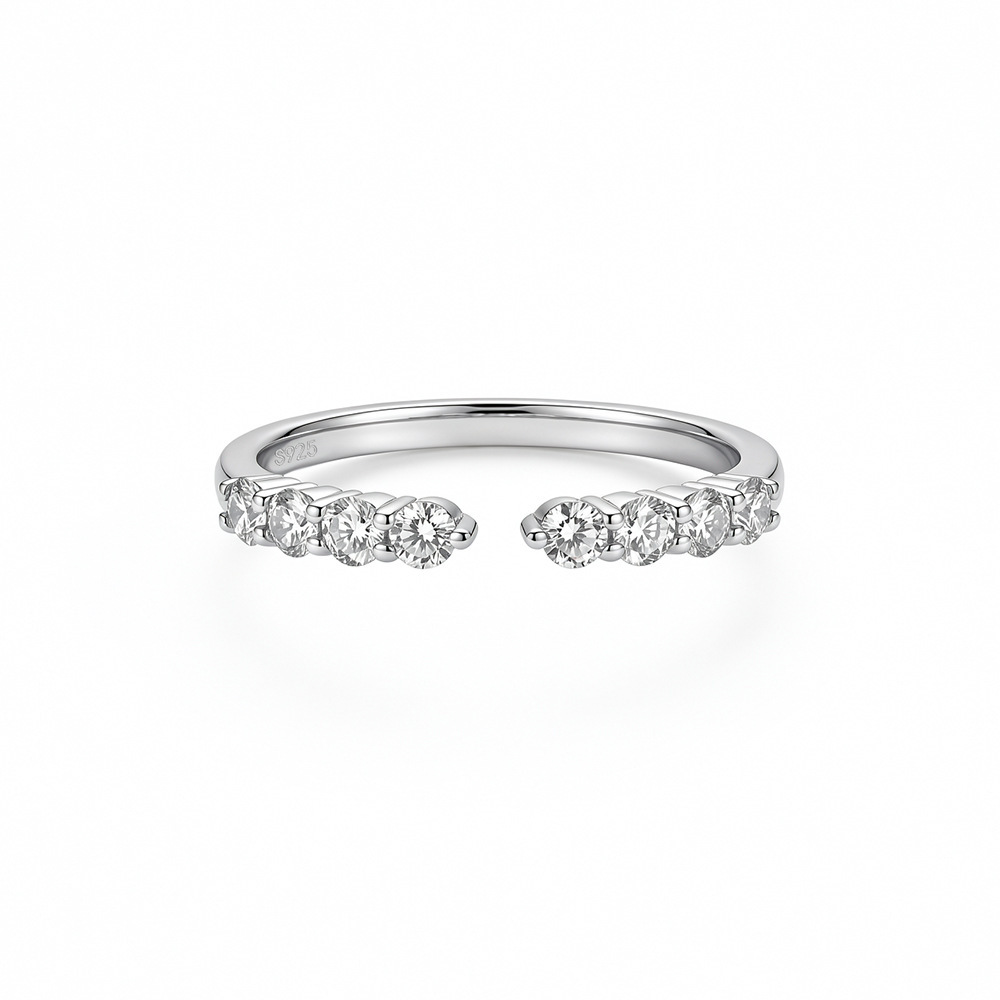 Bagues Pour Femmes En Moissanite, Collection Simple Et Élégante, En Argent Sterling 925 Plaqué Rhodium. h5Image3