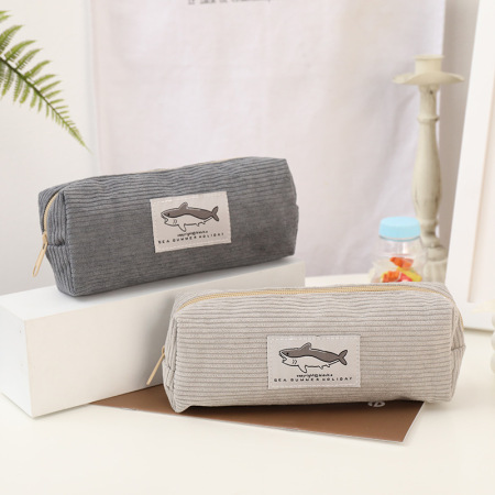 Pochettes à stylos Simple Series Casual en velours côtelé, motif animal uni, style océanique
