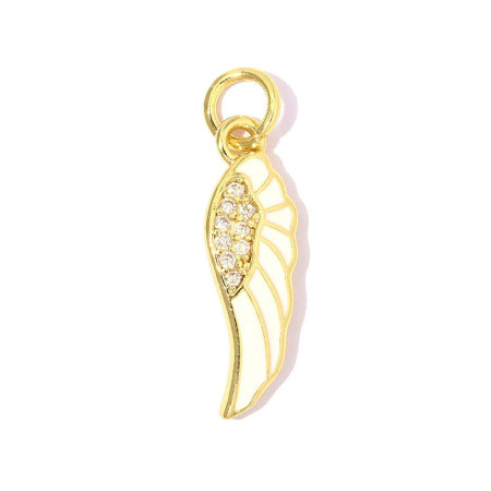 Pendentifs pour femmes, collection romantique, forme irrégulière, motif plante, couleur cuivre et or, zircon. 2