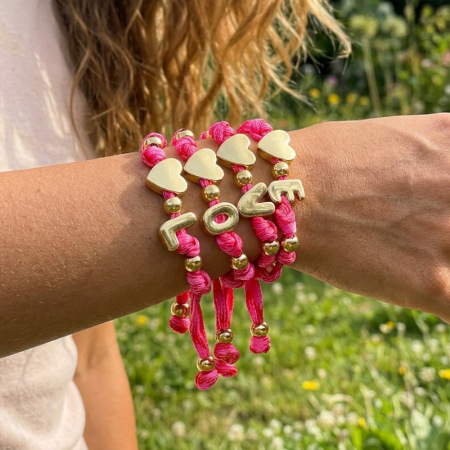 Bracelet tressé en corde dorée pour femme, collection Romantique Daily Letter