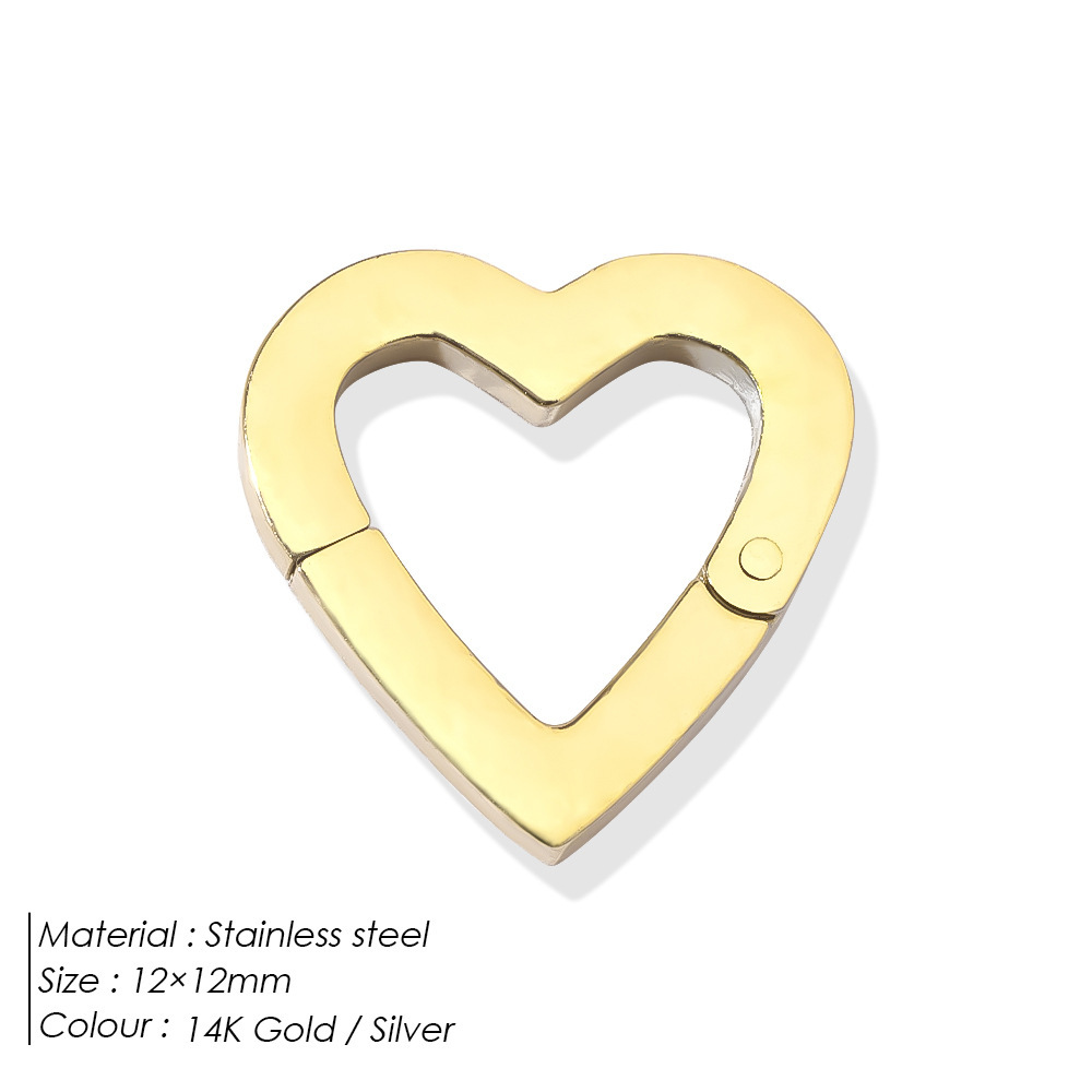 Chaîne En Forme De Cœur, Cercle, Acier Inoxydable, Imperméable, Couleur Or, Perles D'Eau Douce, Apprêts Pour Bijoux De La Série Simple Diy Image4