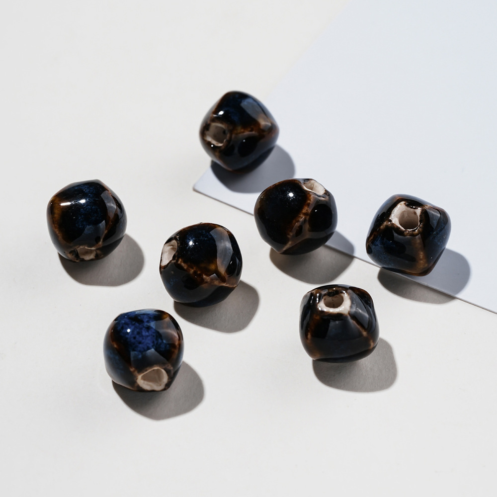 Perles En Céramique À Dégradé De Couleurs Et De Forme Irrégulière, Série Simple À Faire Soi-Même 