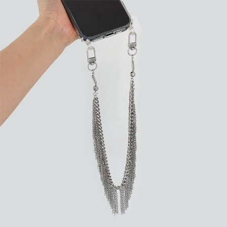 Chaîne de téléphone en cuivre à pompon style punk, série simple