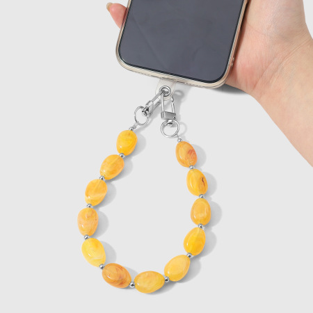 Chaîne de téléphone en alliage avec perles unies de la série Simple 2