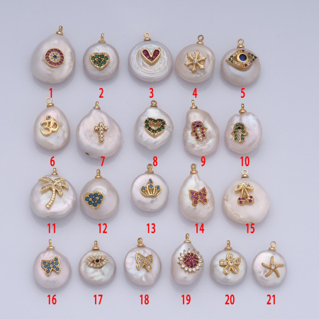 Pendentifs pour femmes en strass imitation perle, forme irrégulière, collection Simple Series DIY 2