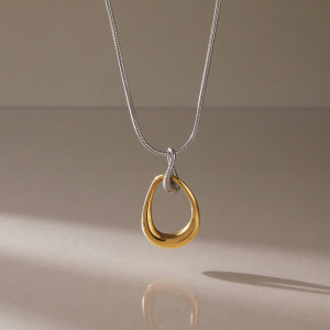 Colliers Pendentifs Pour Femmes En Acier Inoxydable Étanche, Forme Irrégulière Élégante Et Simple, Collection Simple h5 Image3
