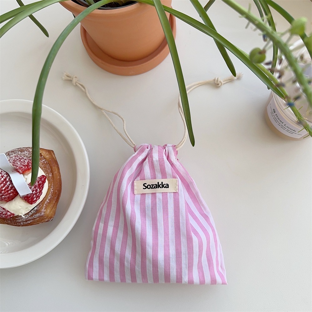 Sac De Rangement En Coton Rayé Daily De La Série Simple 