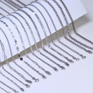 Colliers Pour Femmes En Argent Sterling 925 Plaqué Rhodium, Collection Simple Series Daily Chain h5 Image4