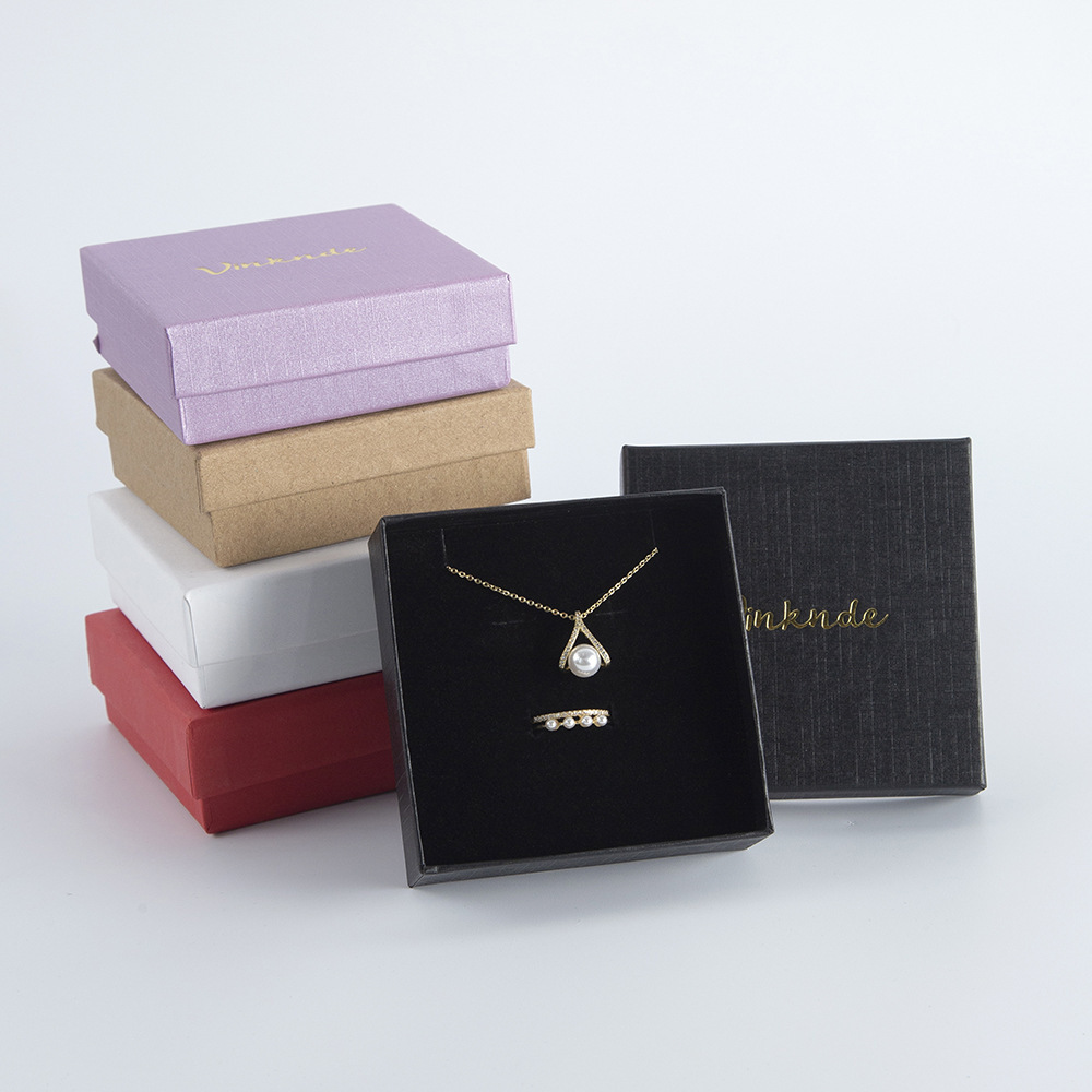 Boîtes À Bijoux En Papier De Couleur Unie Image2