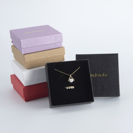 Boîtes à bijoux en papier de couleur unie 2