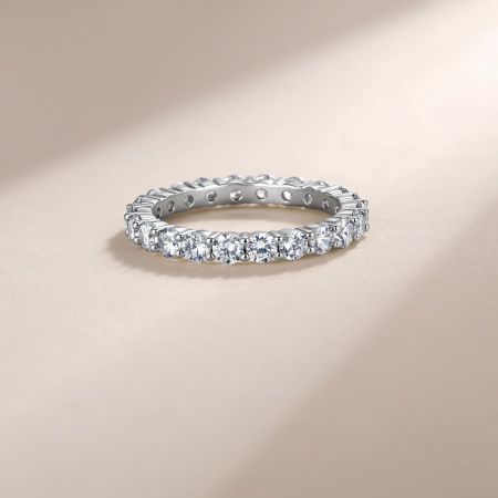 Bagues pour femmes en argent sterling 925 plaqué rhodium, élégantes bagues patchwork en moissanite et moissanite. 2