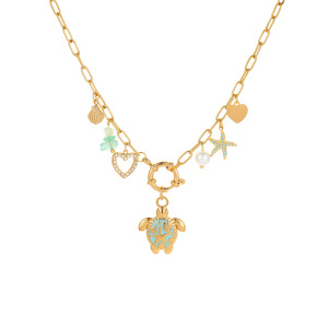 Ensembles De Bijoux Pour Femmes En Acier Inoxydable Étanches, Motif Poisson, Étoile De Mer Et Corail, Collection Romantique h5 Image5
