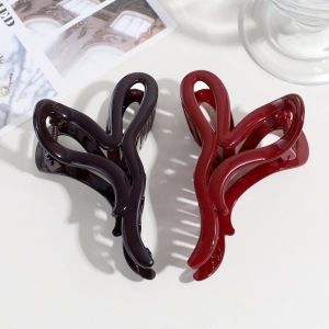 Griffes À Cheveux Acryliques Couleur Unie Cœur De La Série Simple h5 Image3