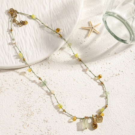 Colliers tressés pour femmes, collection Simple Series, perles en forme de cœur et pierres naturelles 2