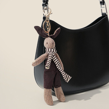 Breloques de sac en tissu à rayures avec de jolis animaux, collection Simple 2
