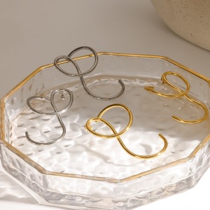 Boucles D'Oreilles Puces Pour Femmes, En Acier Inoxydable, Étanches, Couleur Or, Forme Linéaire h5 Image3