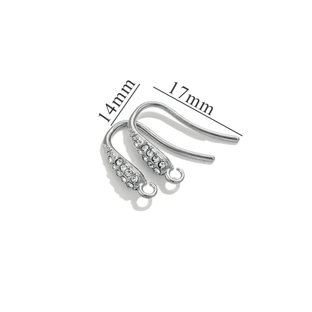 Boucles D'Oreilles En Acier Inoxydable Massif Doré Avec Strass 