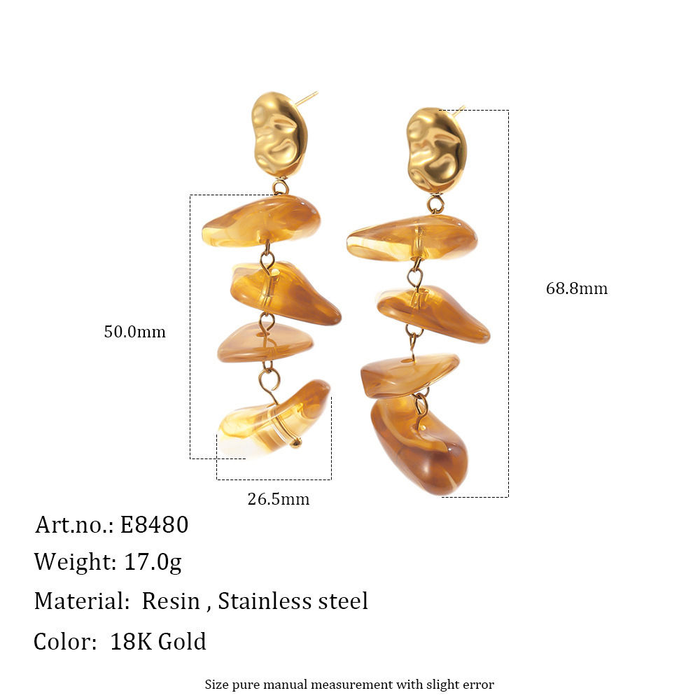Boucles D'Oreilles Romantiques Rétro De Forme Irrégulière En Acier Inoxydable Uni, Imperméables, Avec Perles Dorées. 
