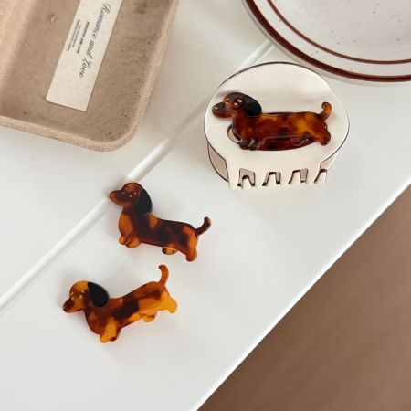 Griffes en acétate pour teckel mignon de la série Simple