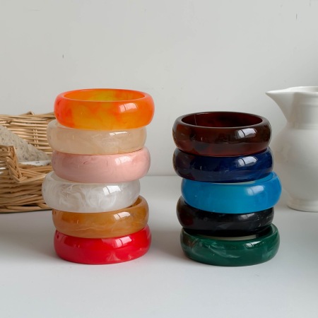 Bracelets pour femmes en résine à dégradé de couleurs