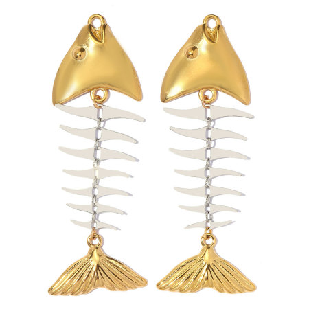 Pendentifs femme romantiques en acier inoxydable, couleur or, motif poisson et étoile de mer à faire soi-même 2