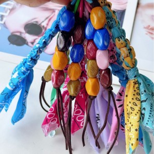 Collection Ethnique Bohème, Perles À Pompons De Forme Irrégulière, Couleurs Mélangées, En Tissu Tissé À Motif Cachemire, Breloques Pour Sacs h5 Image5