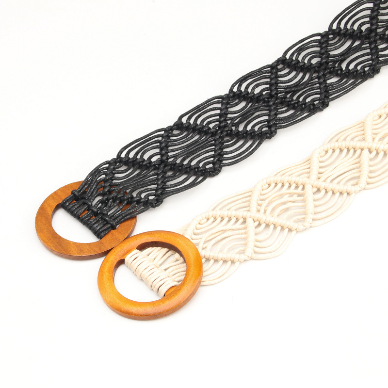 Ceinture Tissée Unie De La Série Simple Pour Les Vacances Image5
