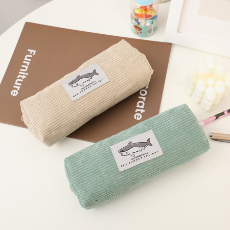 Pochettes à stylos Simple Series Casual en velours côtelé, motif animal uni, style océanique 2
